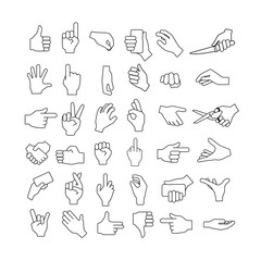 Hand gestures set.