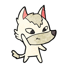 friendly cartoon wolf