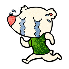 sad little polar bear cartoon