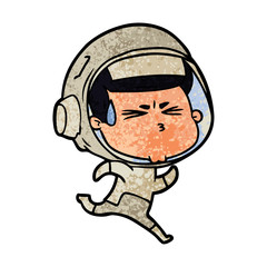 cartoon stressed astronaut