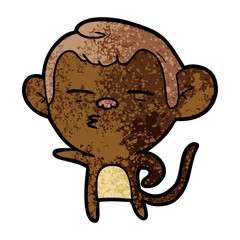 cartoon suspicious monkey