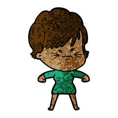 cartoon frustrated woman
