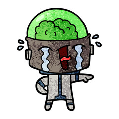 cartoon crying robot