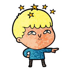 cartoon amazed boy