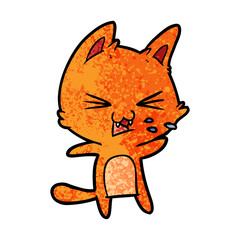 cartoon cat hissing