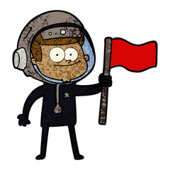happy astronaut cartoon