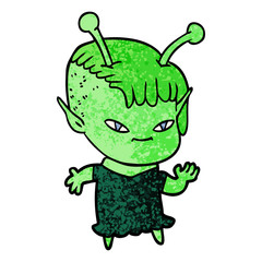 cute cartoon alien girl