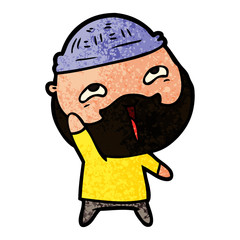 cartoon happy bearded man