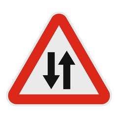 Double sided traffic icon. Flat illustration of double sided traffic vector icon for web.