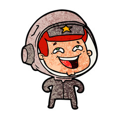 cartoon laughing astronaut