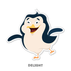 Isolated delighted penguin.