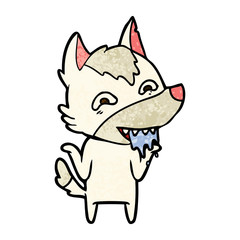 cartoon hungry wolf