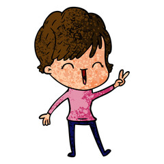 cartoon laughing woman