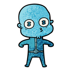 cartoon weird bald spaceman