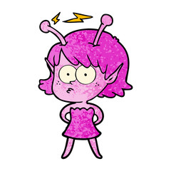 cartoon alien girl