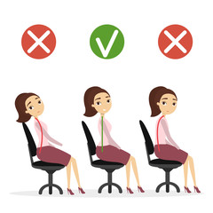 Fototapeta premium Good posture set.