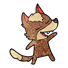 cartoon wolf laughing