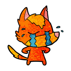 sad little fox cartoon character