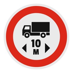 Length restriction icon. Flat illustration of length restriction vector icon for web.