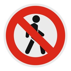 No pedestrian icon. Flat illustration of no pedestrian vector icon for web.
