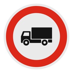 Truck is prohibited icon. Flat illustration of truck is prohibited vector icon for web.