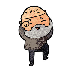 cartoon happy bearded man