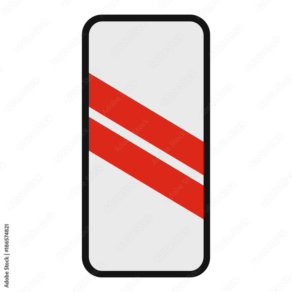 Poster approaching the railway icon. flat illustration of approaching the railway vector icon for web.