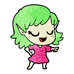 happy cartoon elf girl