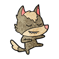 friendly cartoon wolf dancer