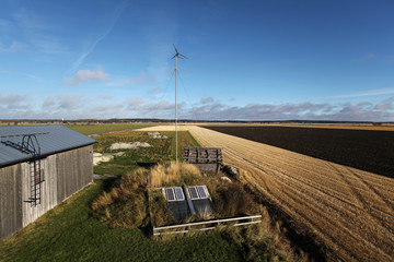 Rural landscape from Finland with solar power