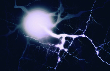 Electric discharge background. Electricity visual effect for design. Electrification, Technology, Green Energy Concept