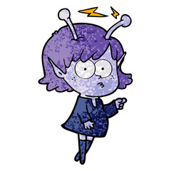 cartoon alien girl
