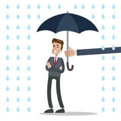 Businessman under protection.