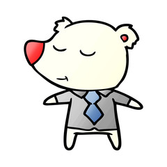polar bear in shirt and tie cartoon