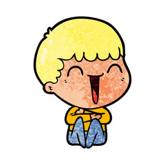 cartoon happy man laughing