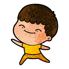 Obraz premium cartoon happy boy