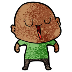 happy cartoon bald man