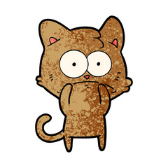 cartoon nervous cat
