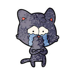 cartoon crying cat