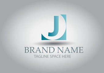 Letter J square vector logo design