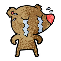 cartoon crying bear