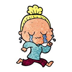 cartoon crying old lady