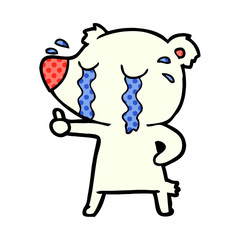 sad little polar bear cartoon