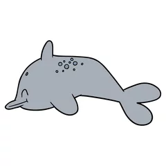 Tuinposter cartoon dolphin © lineartestpilot