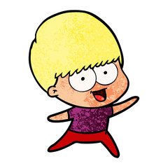 happy cartoon boy