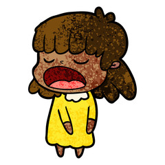 cartoon woman talking loudly