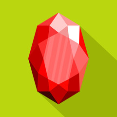 Red adamant icon. Flat illustration of red adamant vector icon for web.