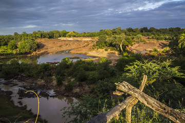 Obraz premium Red rocks panoramic view in Kruger National park, South Africa