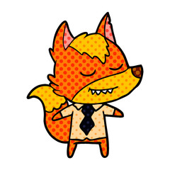 office worker fox cartoon character