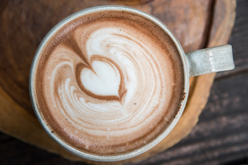 Hot cocoa in white cup